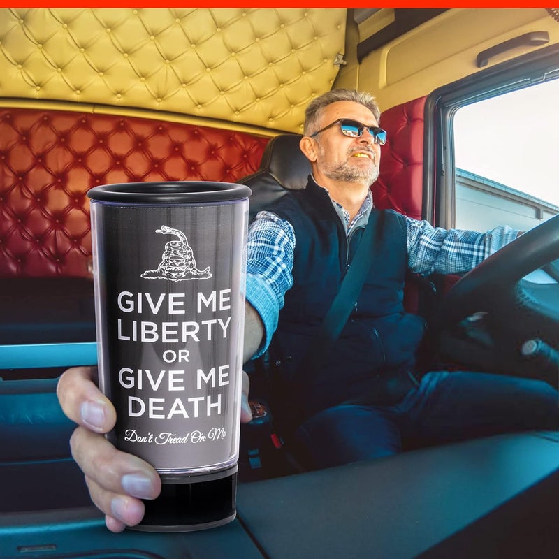 Spit Bud Liberty or Death #3 The Ultimate Spittoon for Chew - Portable Dip & Snuff Cup with Lid, Pop Tab, Spill-Proof Funnel, Can Cutter & Holder - Fit in Cup Holders - Holds 8oz - Made in USA - Image 2